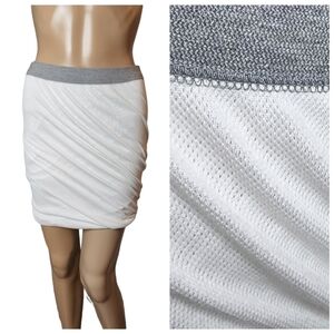 T by Alexander Wang white stretchy mesh skirt